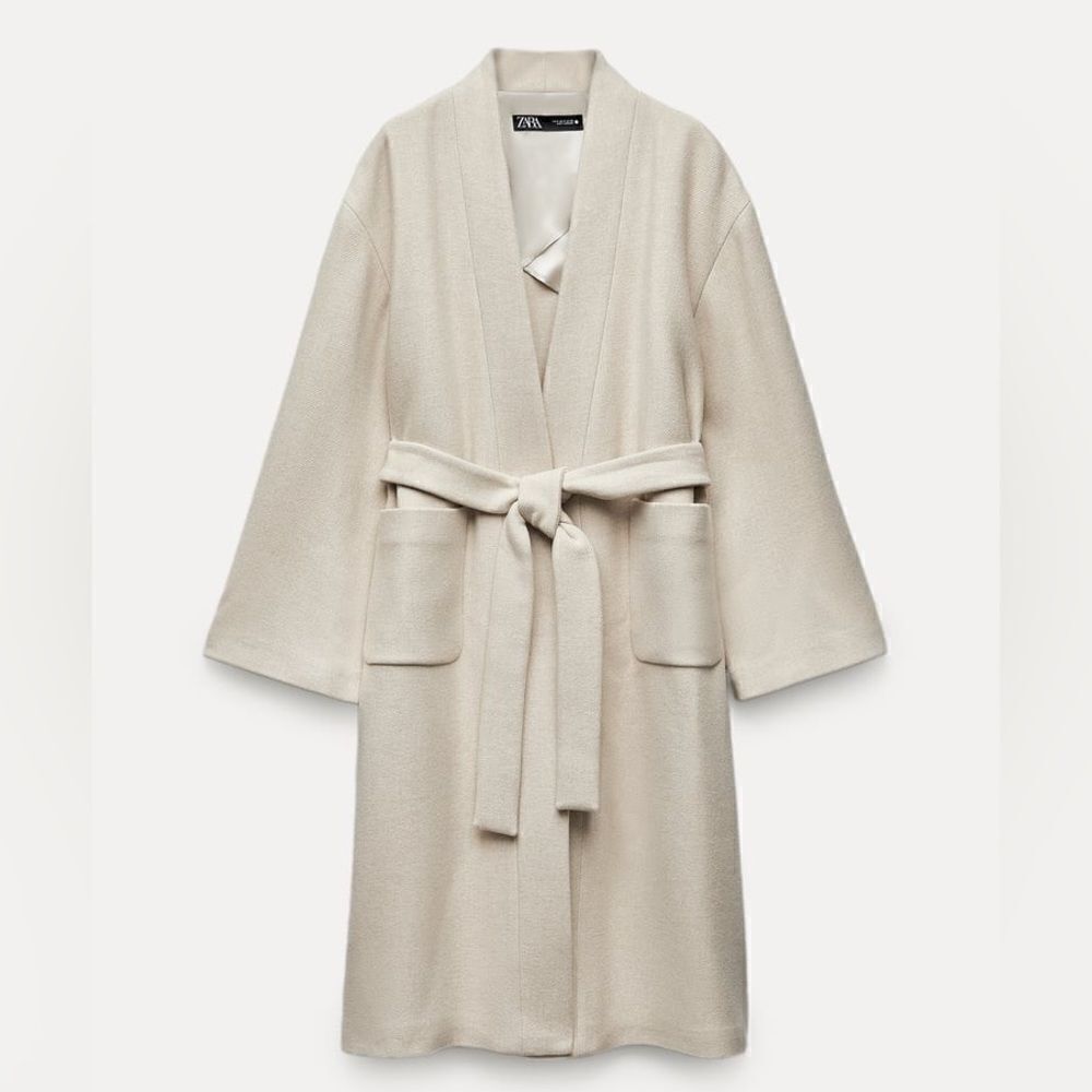 ZARA MINIMALIST COAT WITH MANTECO WOOL ZW COLLECTION - Picture 9 of 15